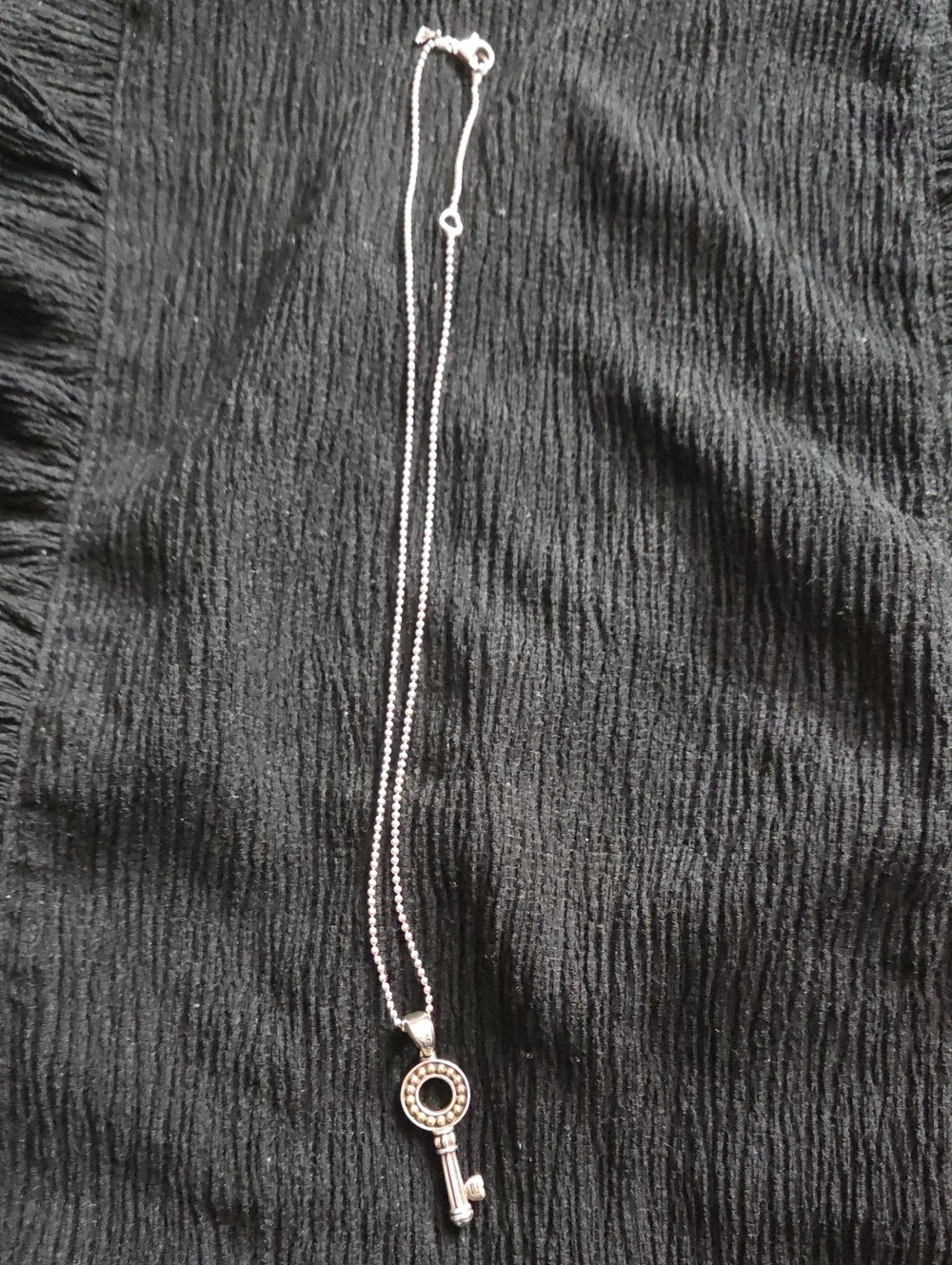 Lagos Key Heart Pendant Silver Gold Ballchain Necklace